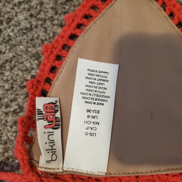 Coral Fully-lined Crochet Bikini - Picture 6 of 7